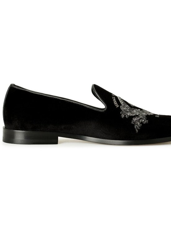 Versace Men\'s Velvet Embroidered Slippers Loafers Shoes US 7 IT 40 main image 9